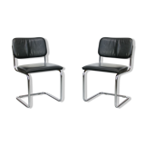 Leather Cesca Chair by Marcel Breuer, set of 2