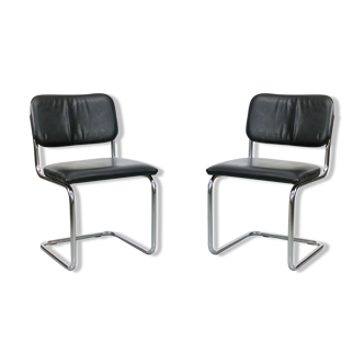 Leather Cesca Chair by Marcel Breuer, set of 2