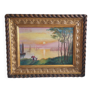 Tableau XIXeme HST signé