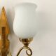 2 vintage brass and opaline sconces in the 1950