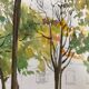 Aquarelle paysage vintage