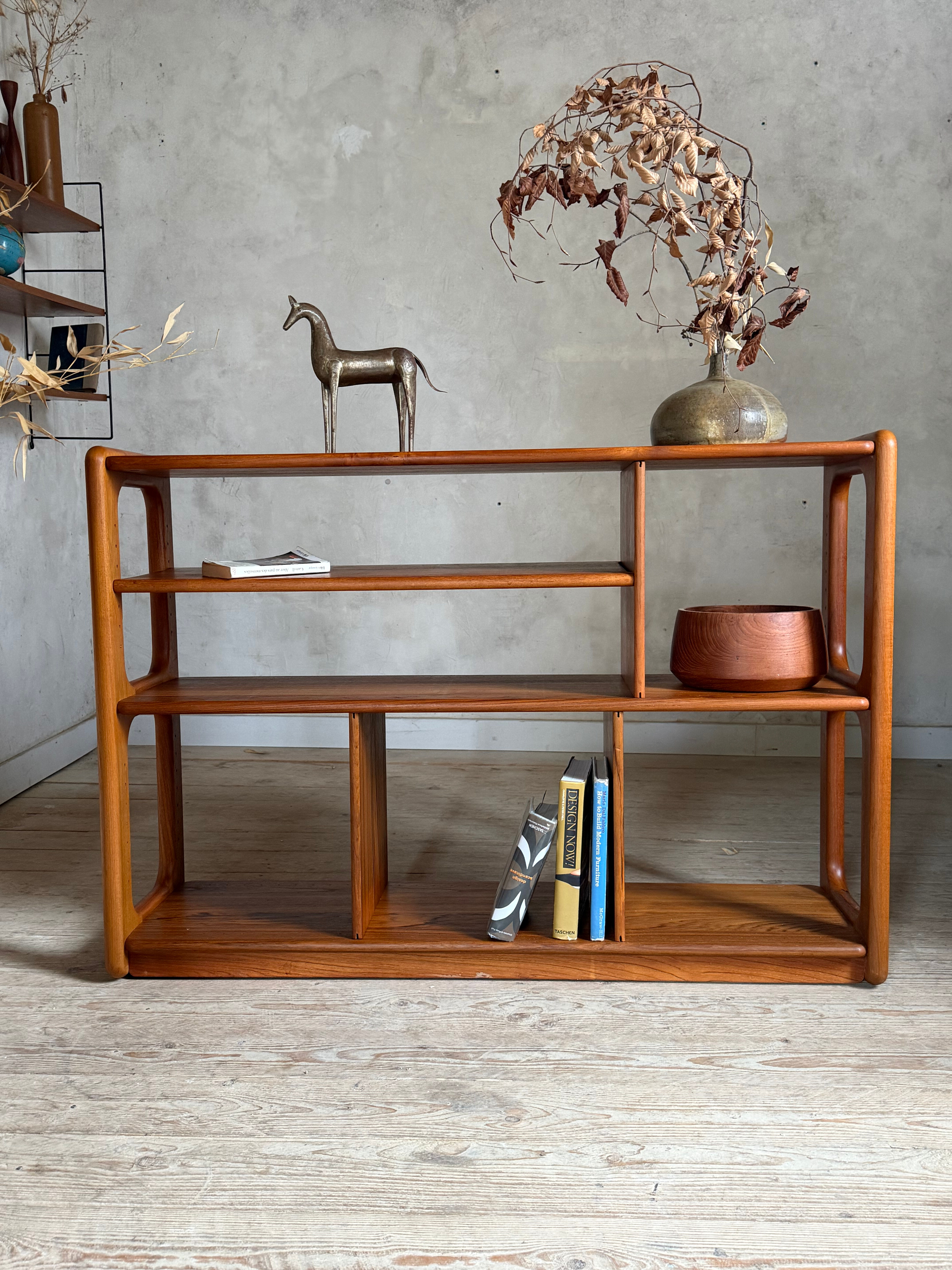 Vintage Scandinavian library in solid teak