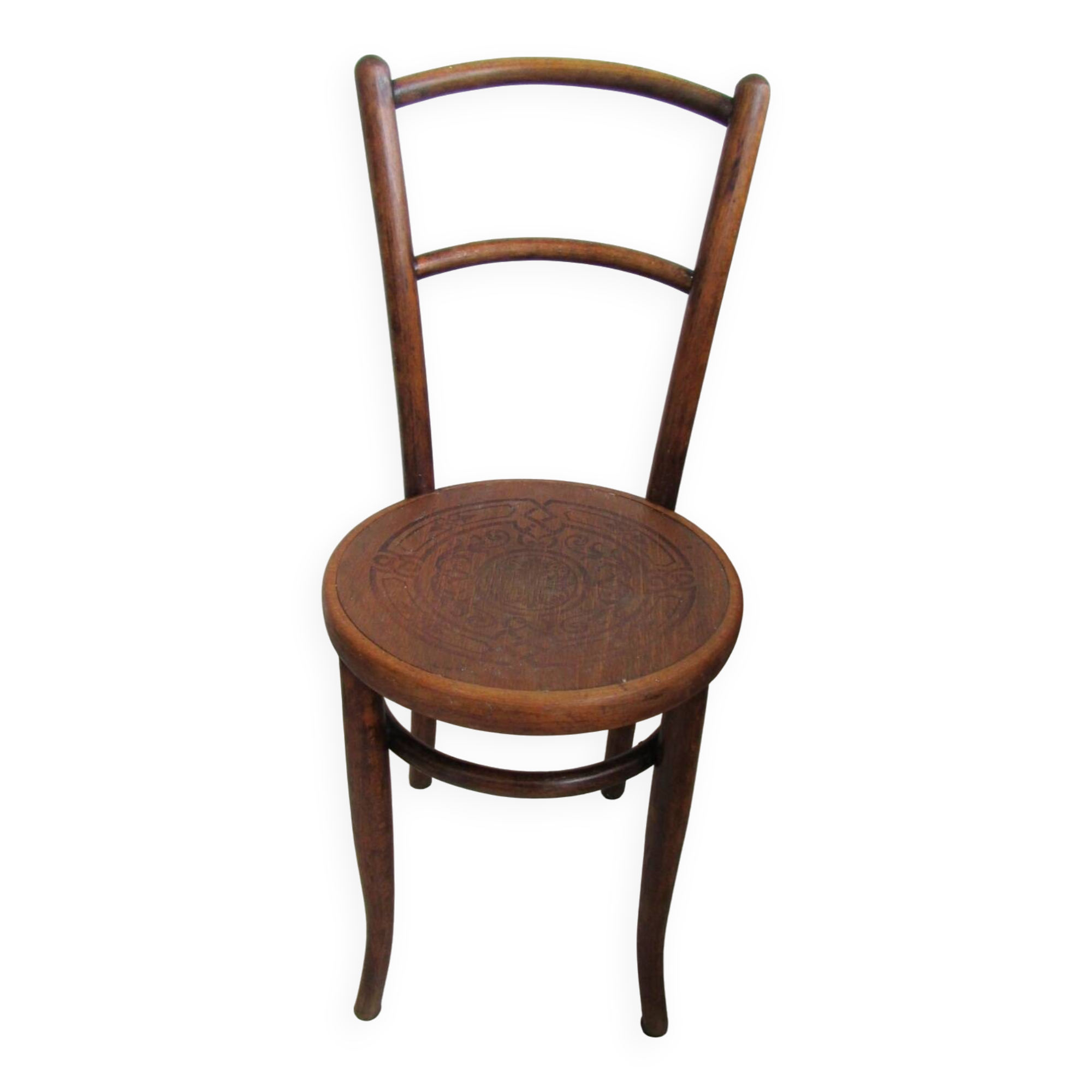 Bistro chair decorated seat by Jacob & Josef Kohn