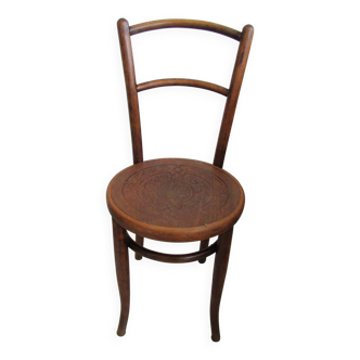 Bistro chair decorated seat by Jacob & Josef Kohn