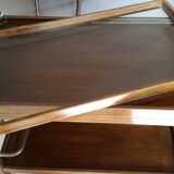 Vintage rolling service (wood, glass and brass)