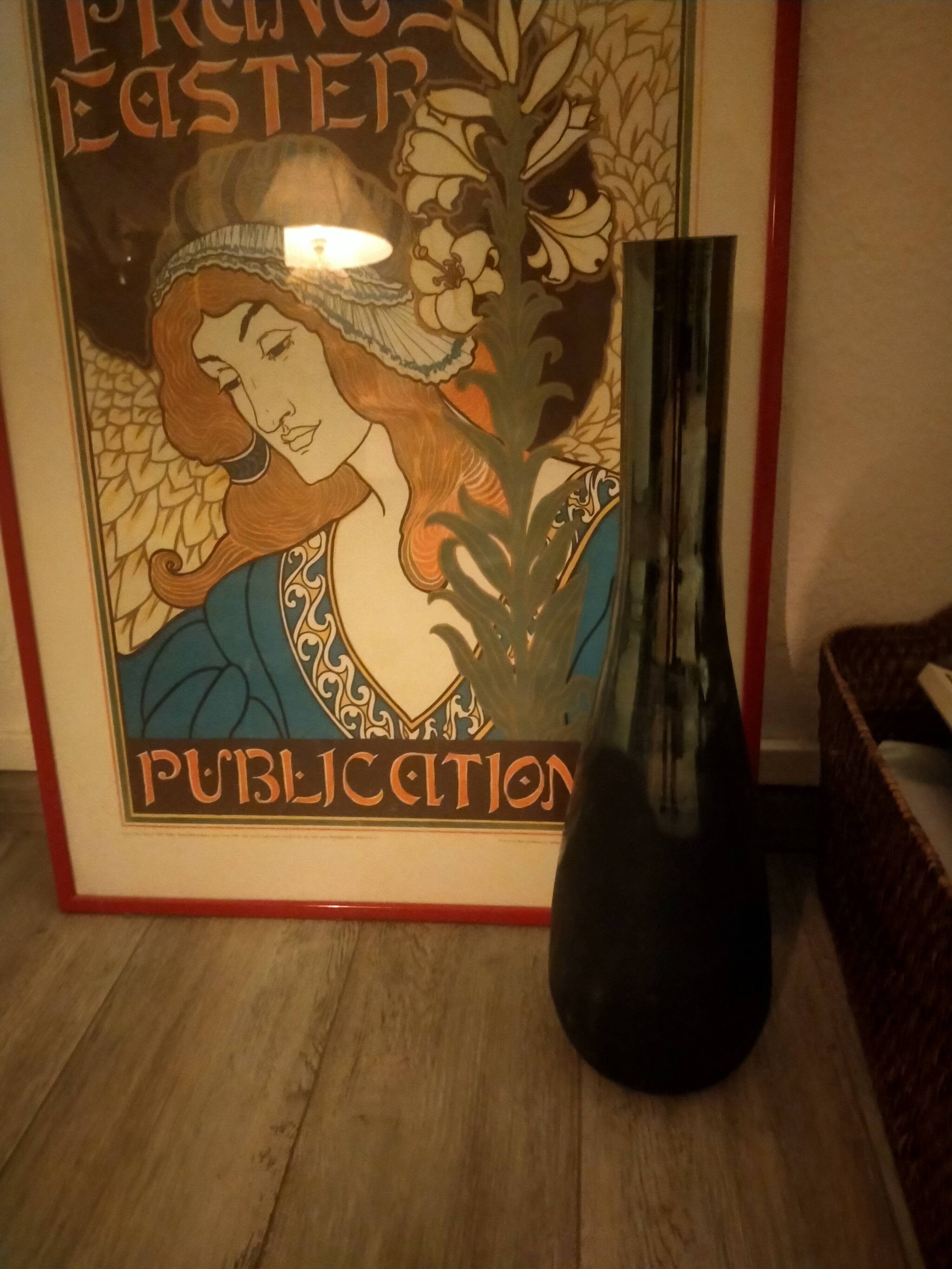 Long black contemporary vase