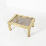 Table basse plaquée or par Belgo Chrom, années 1970