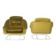 Pair of green velvet armchairs, 1970