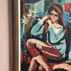 Original Swedish Oil on Canvas - "Portrait of a Young Woman" by M. Costa - Signed - Vintage and Framed - 82.5 × 67.3 cm