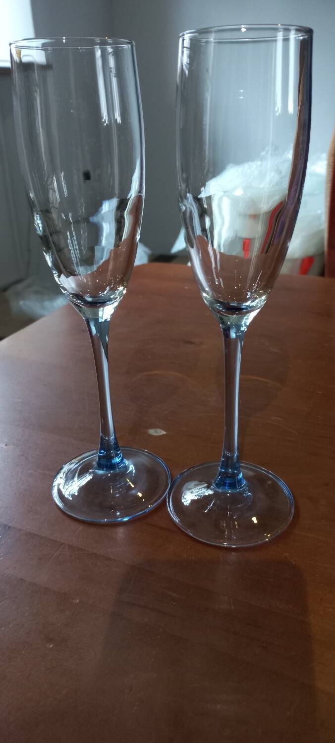 Lot de 2 fluttes pied bleu