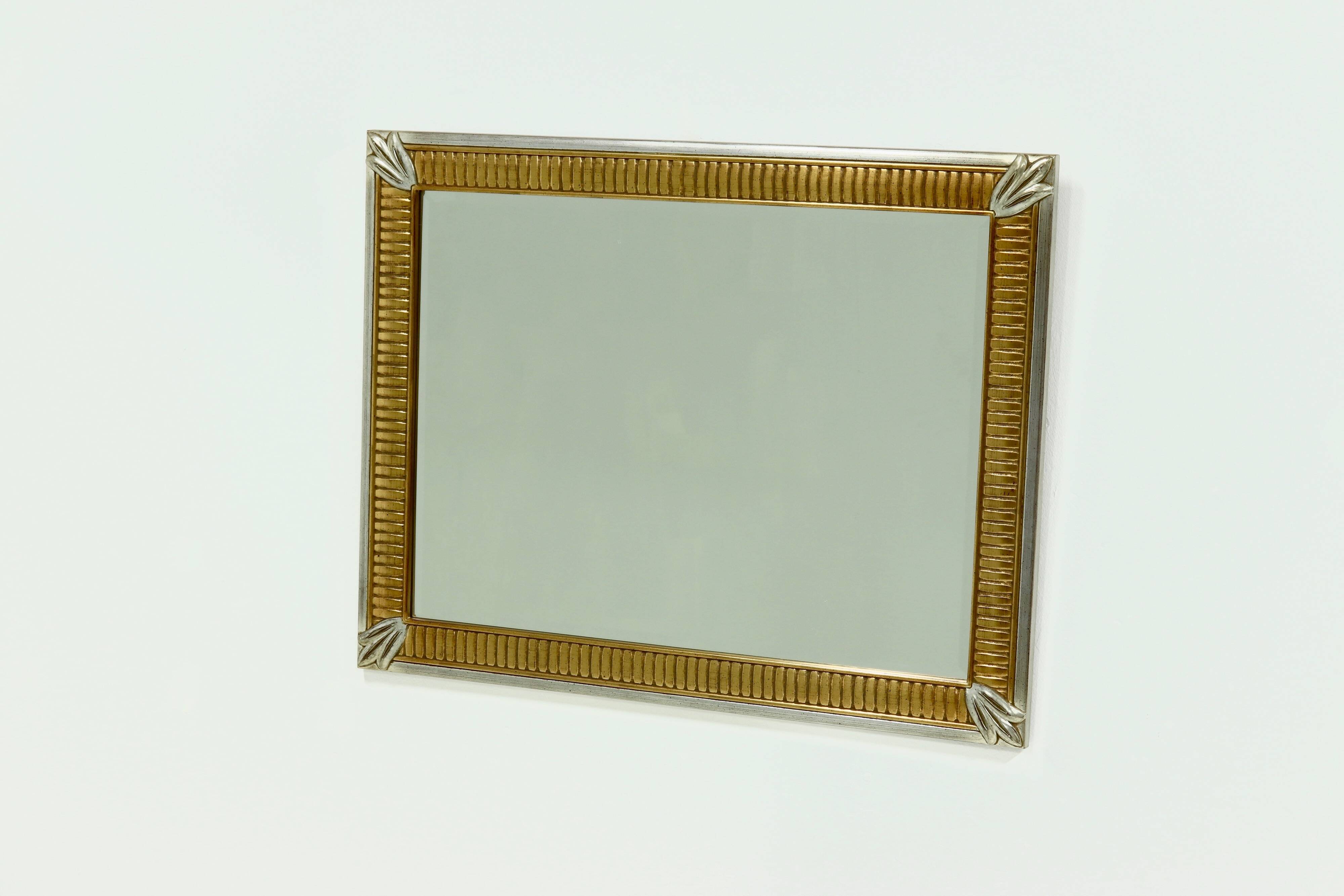 Large Decorative Gold Plated Mirror by Deknudt Belgium 1980s