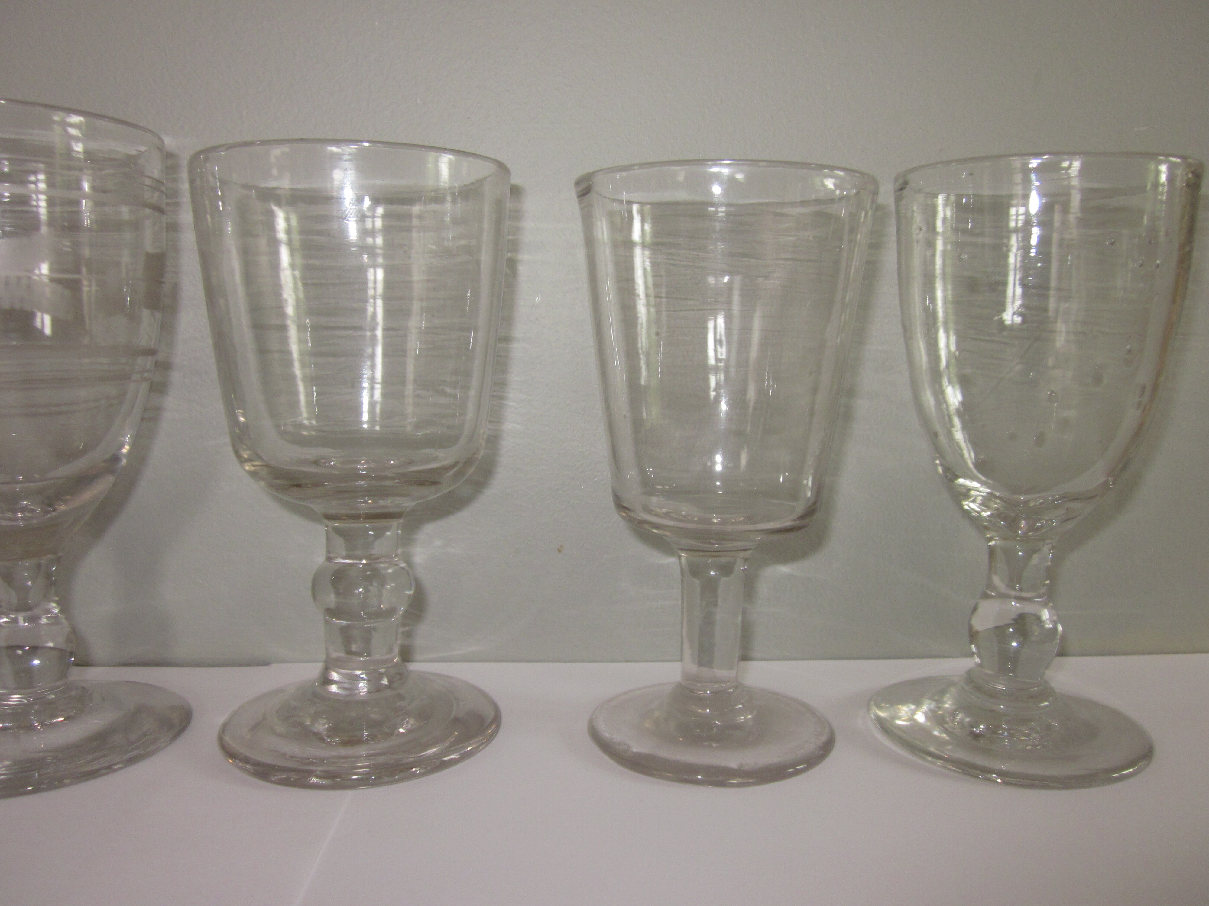 6 old bistro glasses from 1900-1920