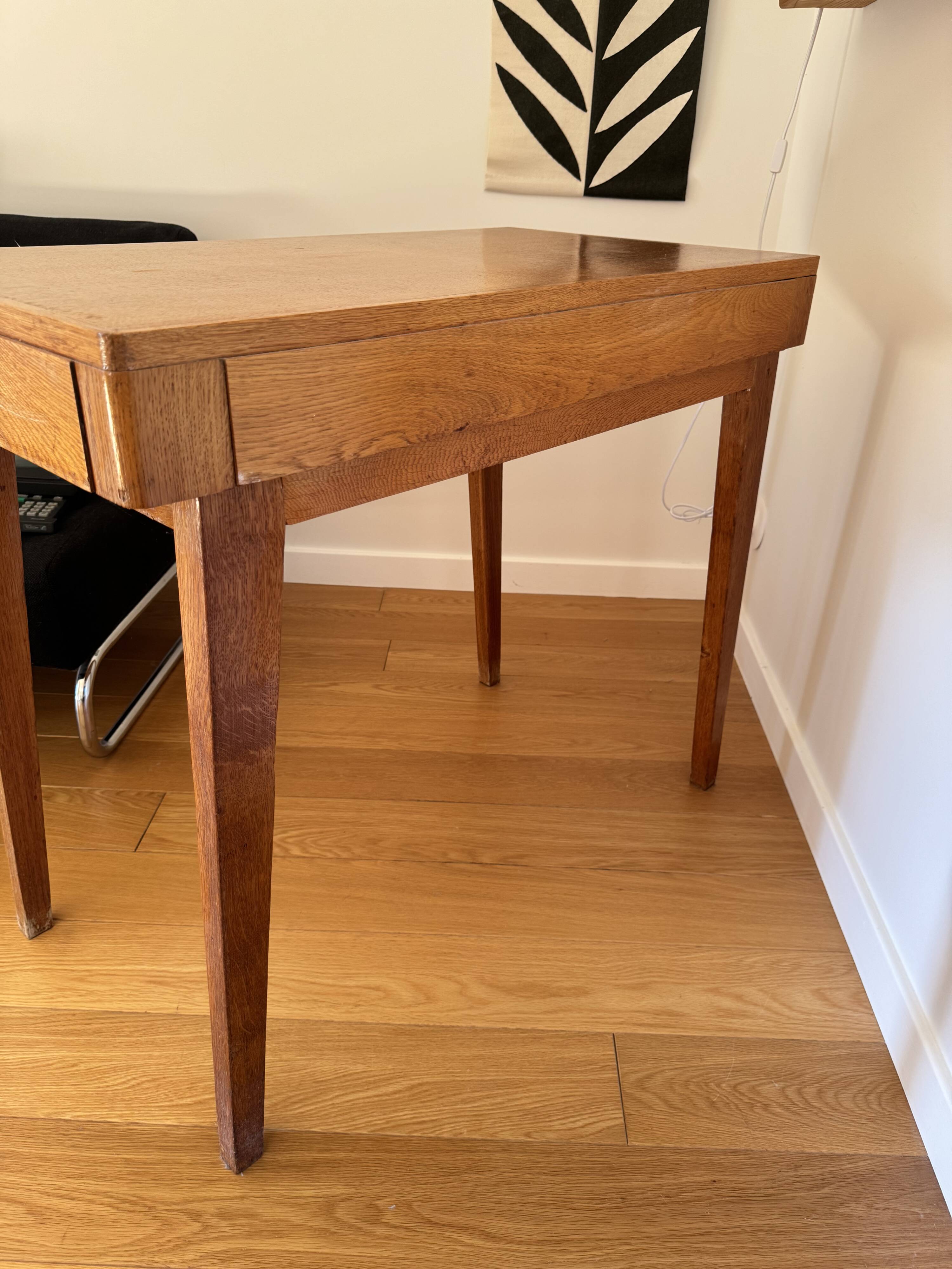 Vintage wooden desk from the 50s and 60s, made in France