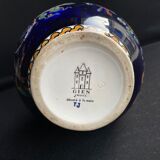 Vase with 2 handles earthenware gien decoration italian renaissance stamped