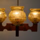 Mid-century Wood Chandelier,1980's.