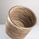 Italian Mid-Century Pencil Reed Rattan and Brass Planter, 1970s