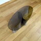 Table basse vintage acier brossé & verre circa 1970