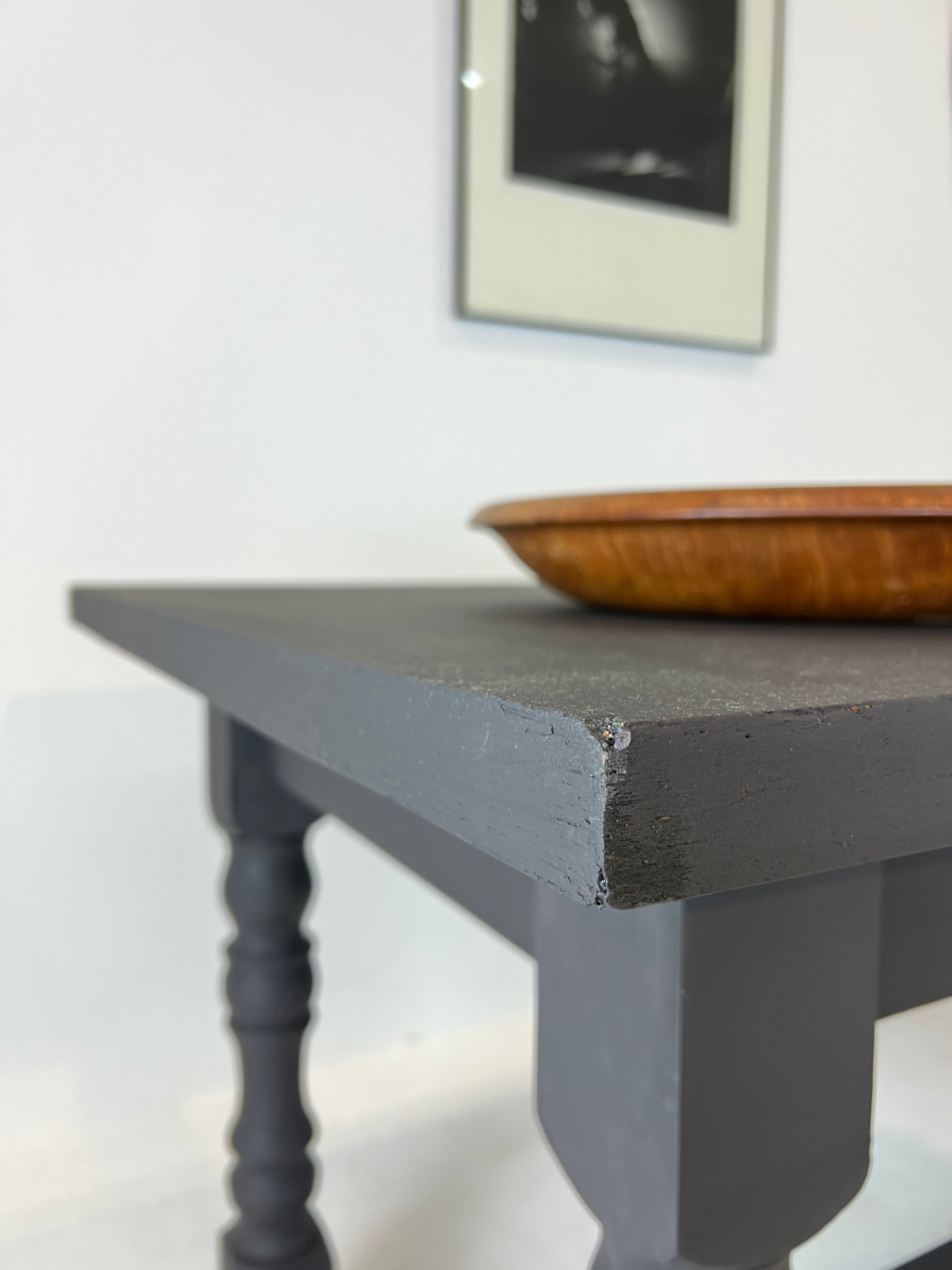 Matte black farmhouse table