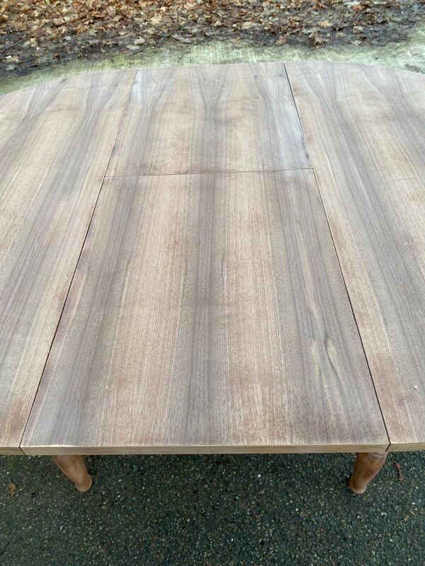 Table à manger ronde extensible du 19ème avec pieds croisés 115cm