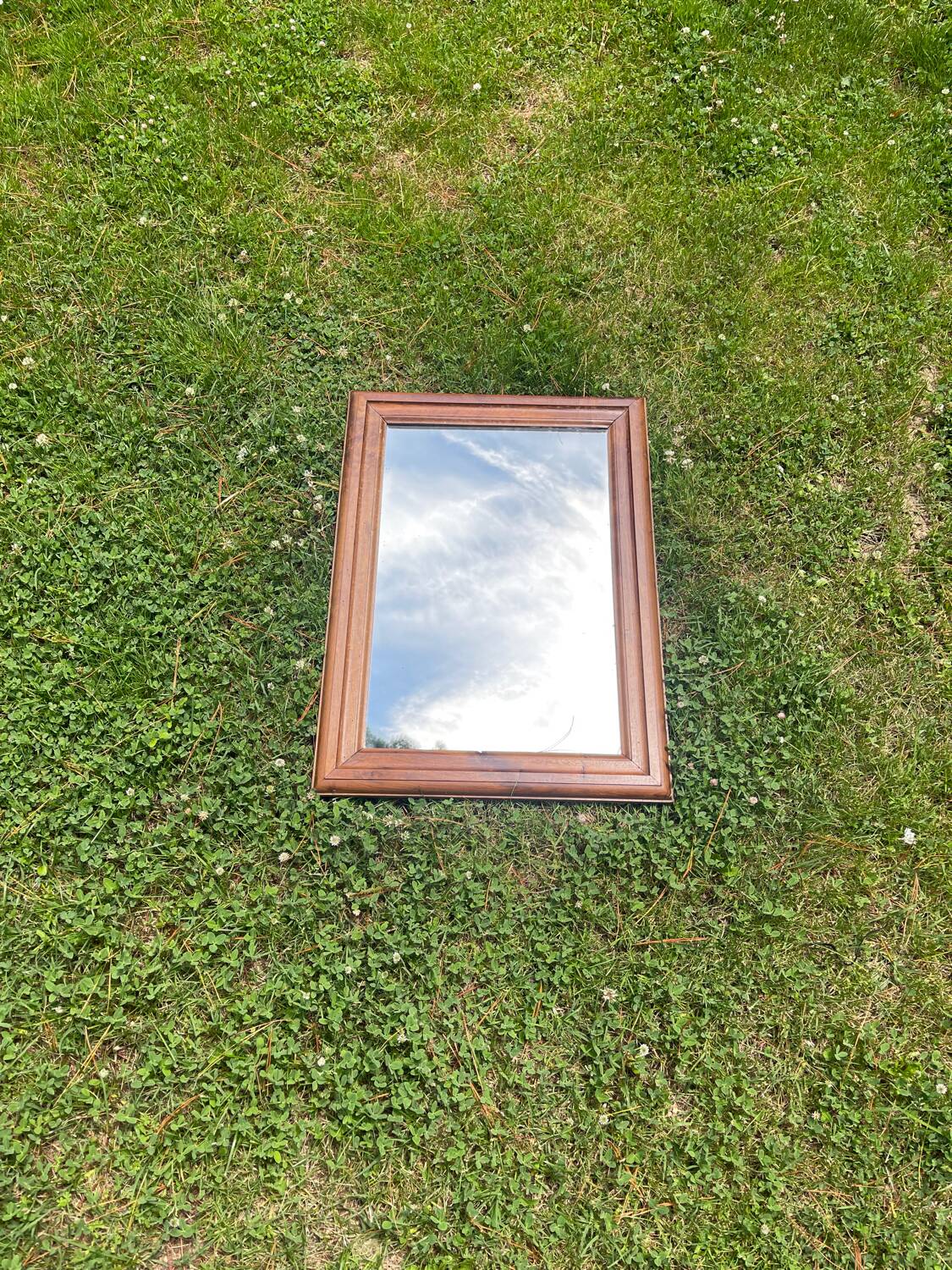 Antique solid wood mirror