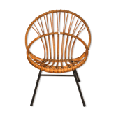 Fauteuil corbeille en rotin