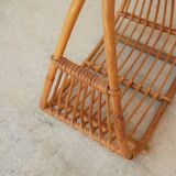 Vintage rattan log holder
