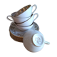 Ensemble service à café 5 tasses et sous tasses Porcelaine de Luxe ADP France