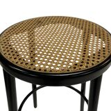 Set of four vintage bar stool - webbing and wood, 1980s Italian design
