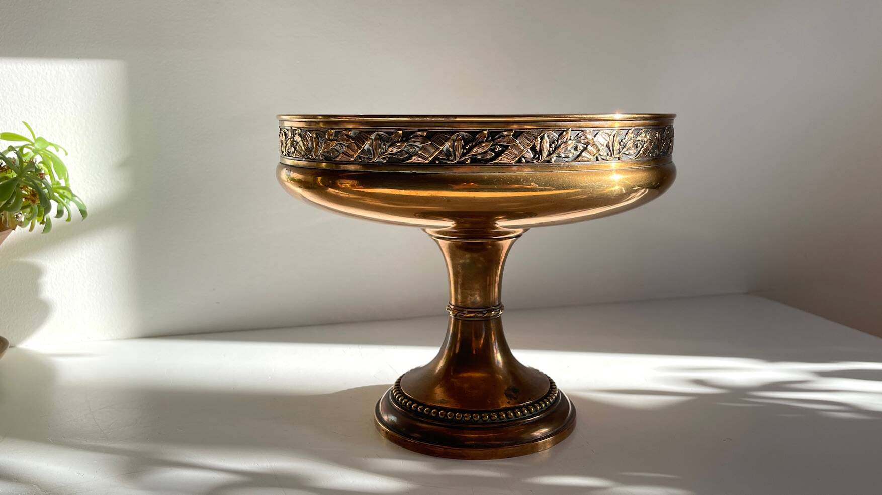 Silver Bronze Metal Fruit Bowl