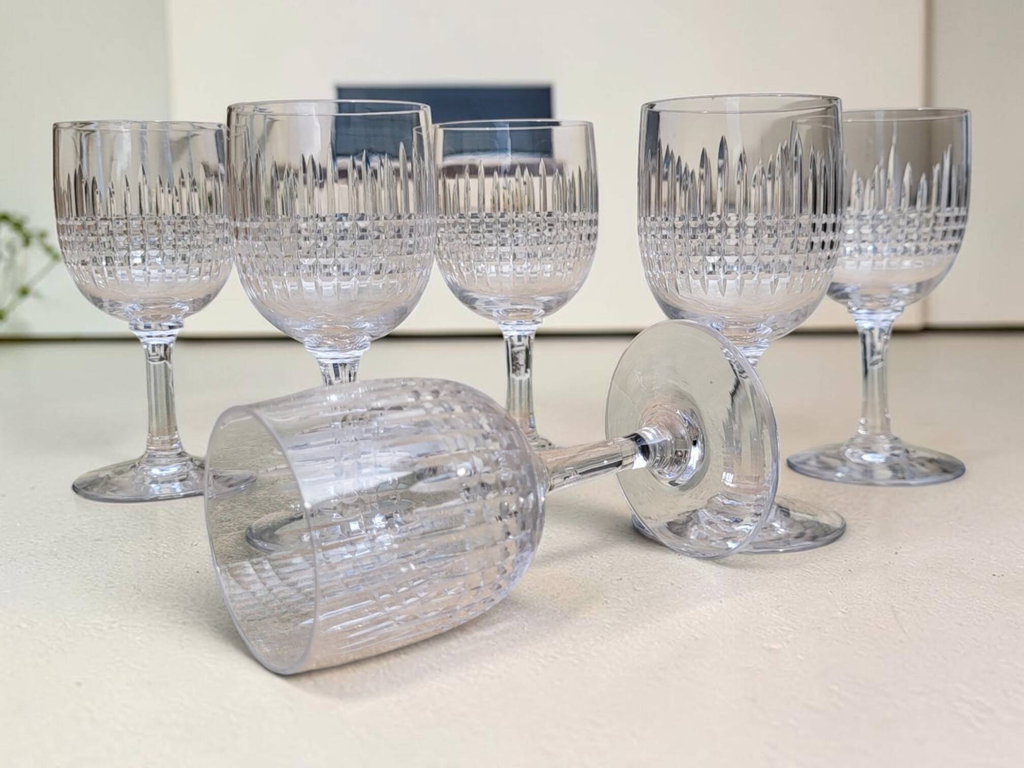 6 verres à vin cuit - porto en cristal Baccarat / Nancy