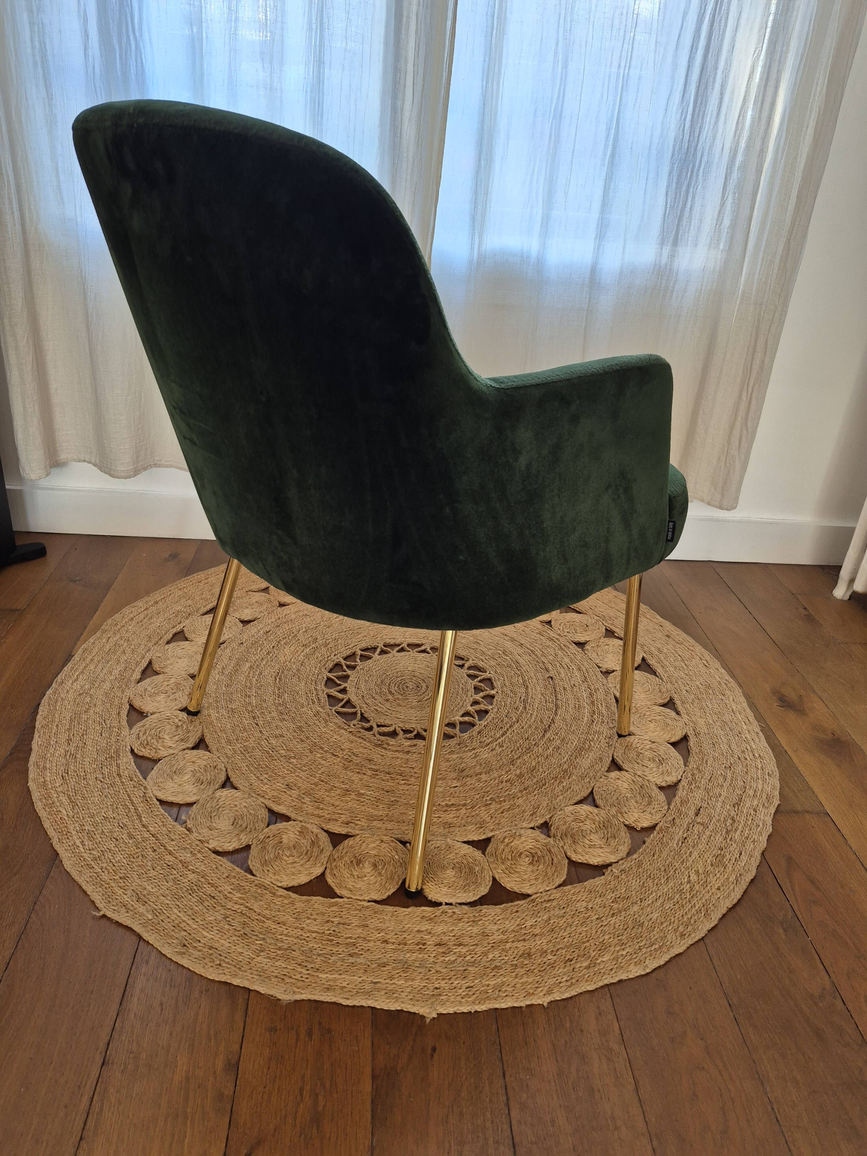 Fauteuil design italien torre 1961 – modèle da vinci 02 – velours vert