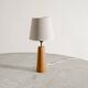 Finnish Mid Century Wooden Brass Desk Table Lamp, 1950s