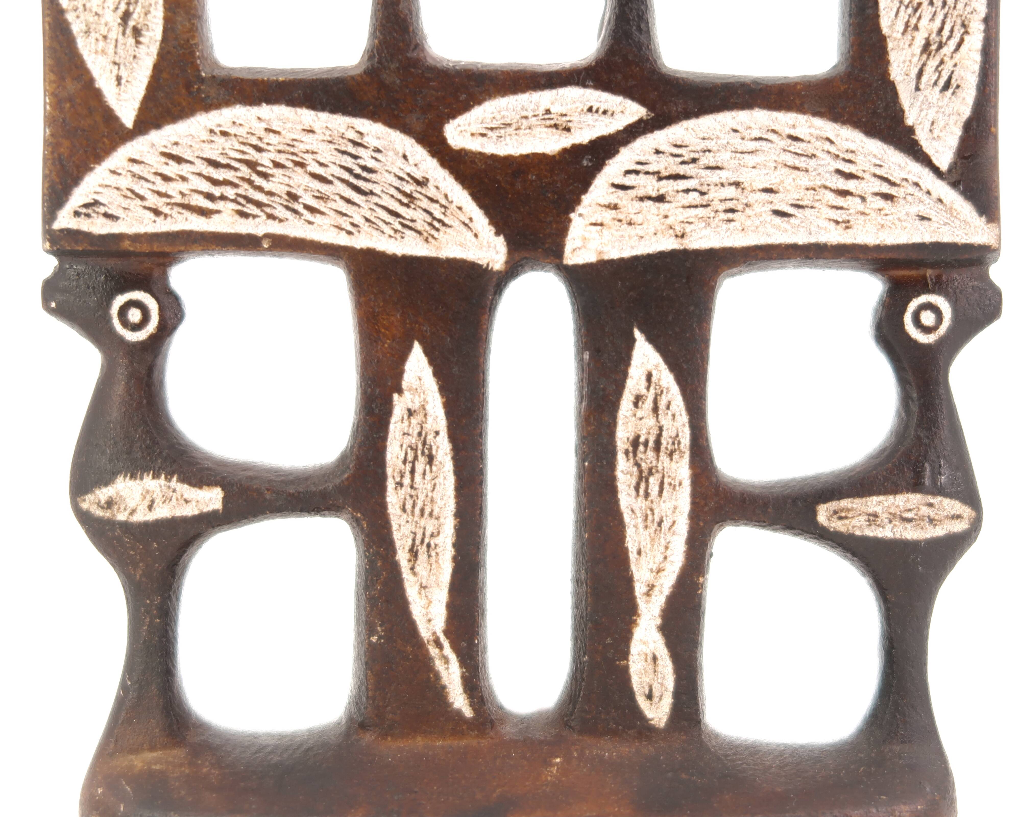 Moroccan candle holder decorated with stone birds, 1970s