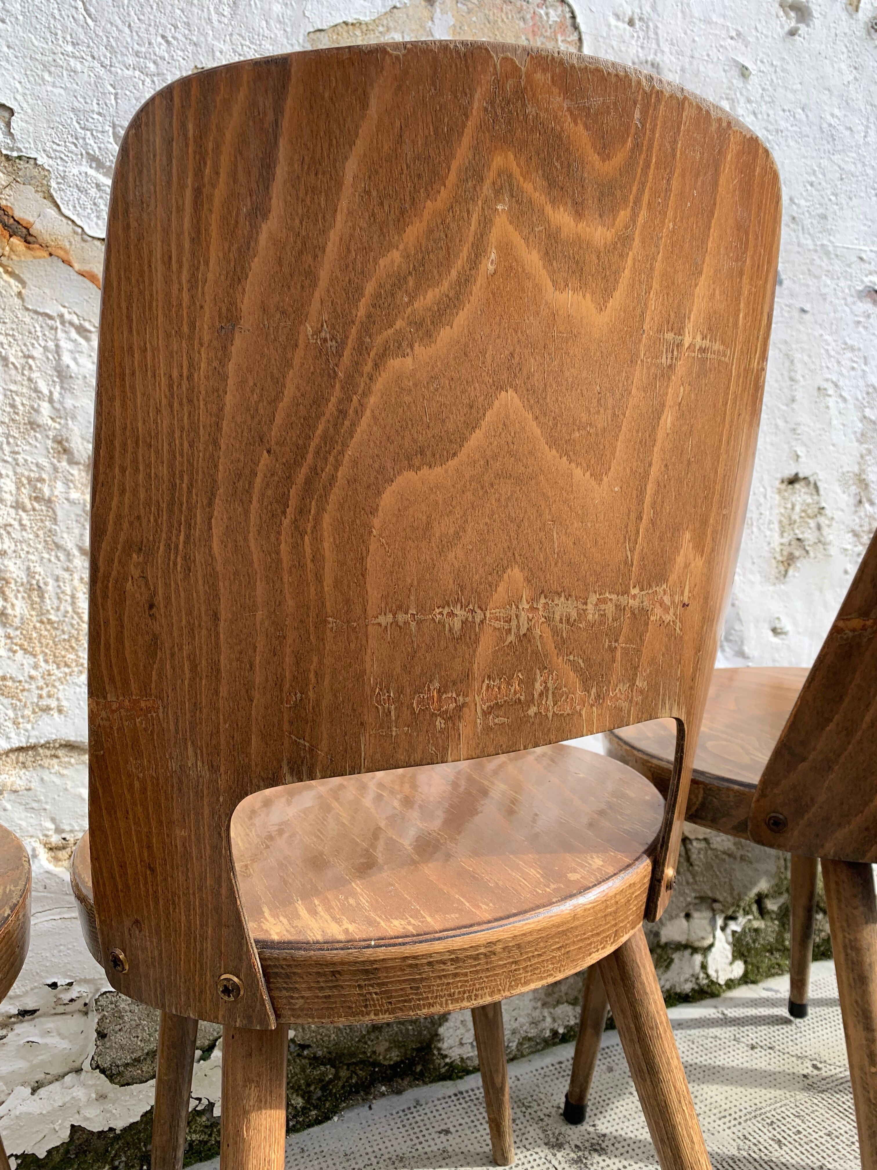 Ensemble de 4 chaises de bistrot baumann