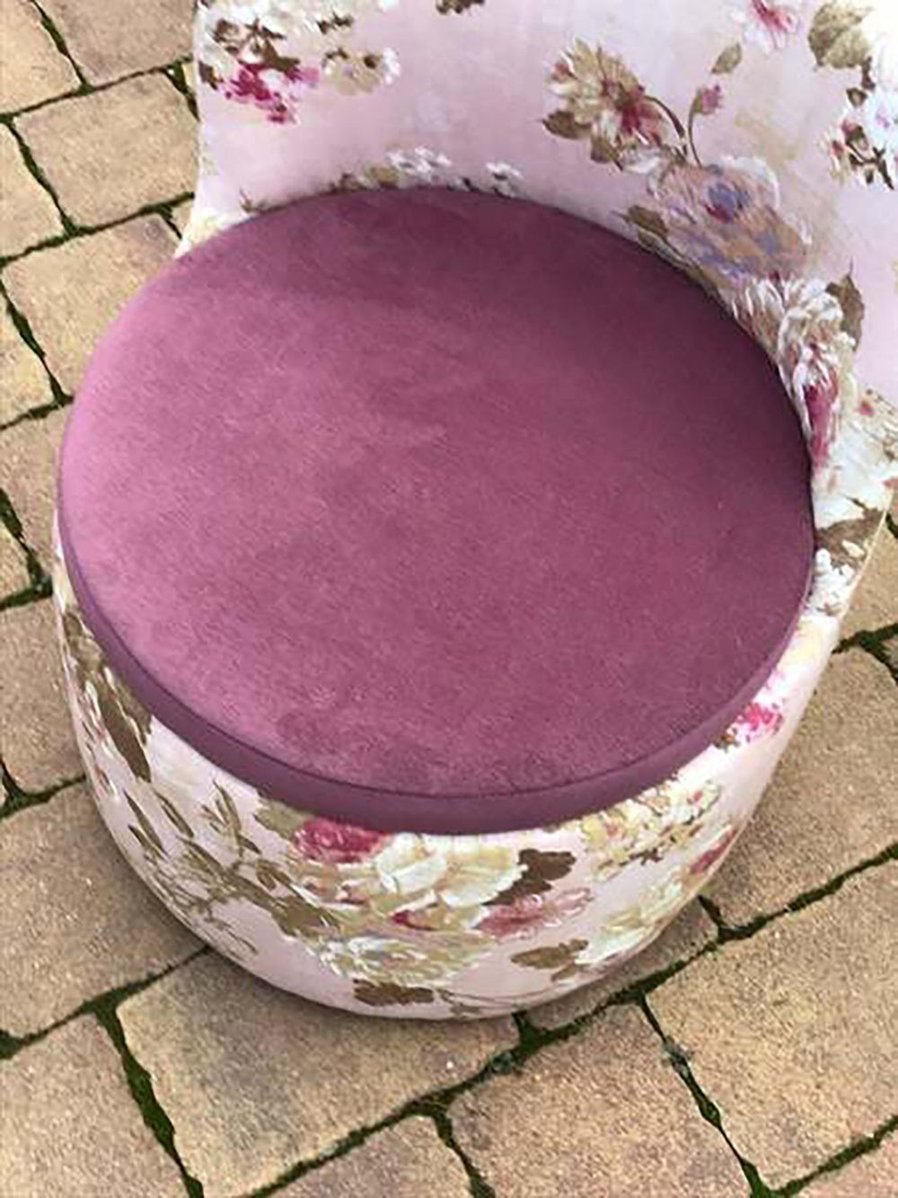 Mid-century armchair with floral pattern, 1970s