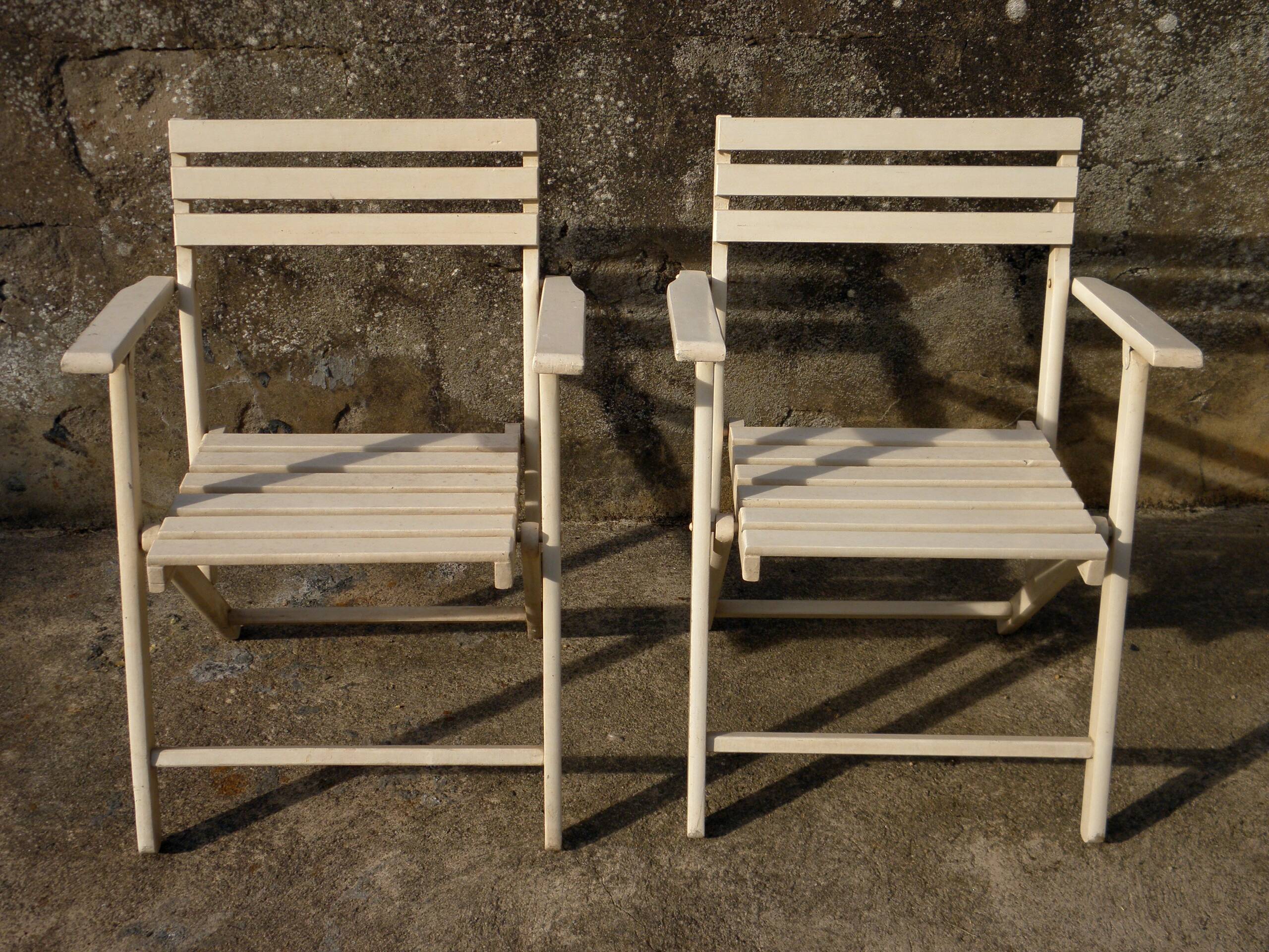 Pair of garden armchairs