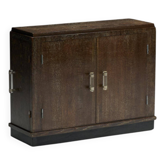 Modernist Art Deco oak cabinet, France, 1940s
