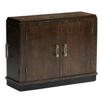 Cabinet en chêne Art Déco moderniste, France, années 1940