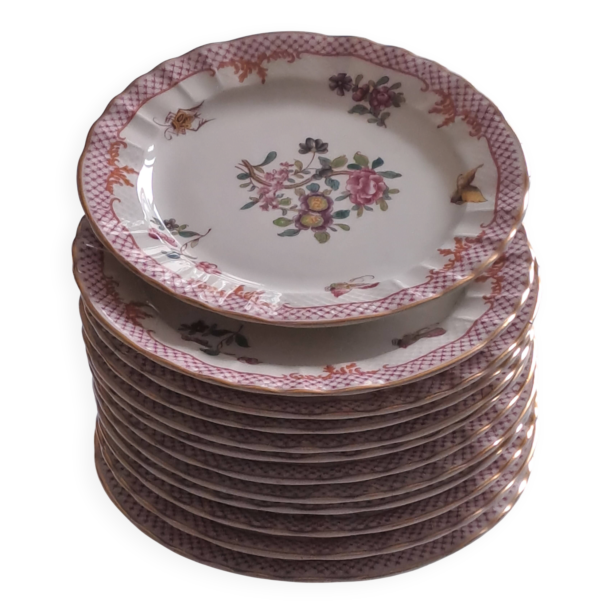 Assiettes à dessert Bernardeaud Limoges _Compagnie des  Indes