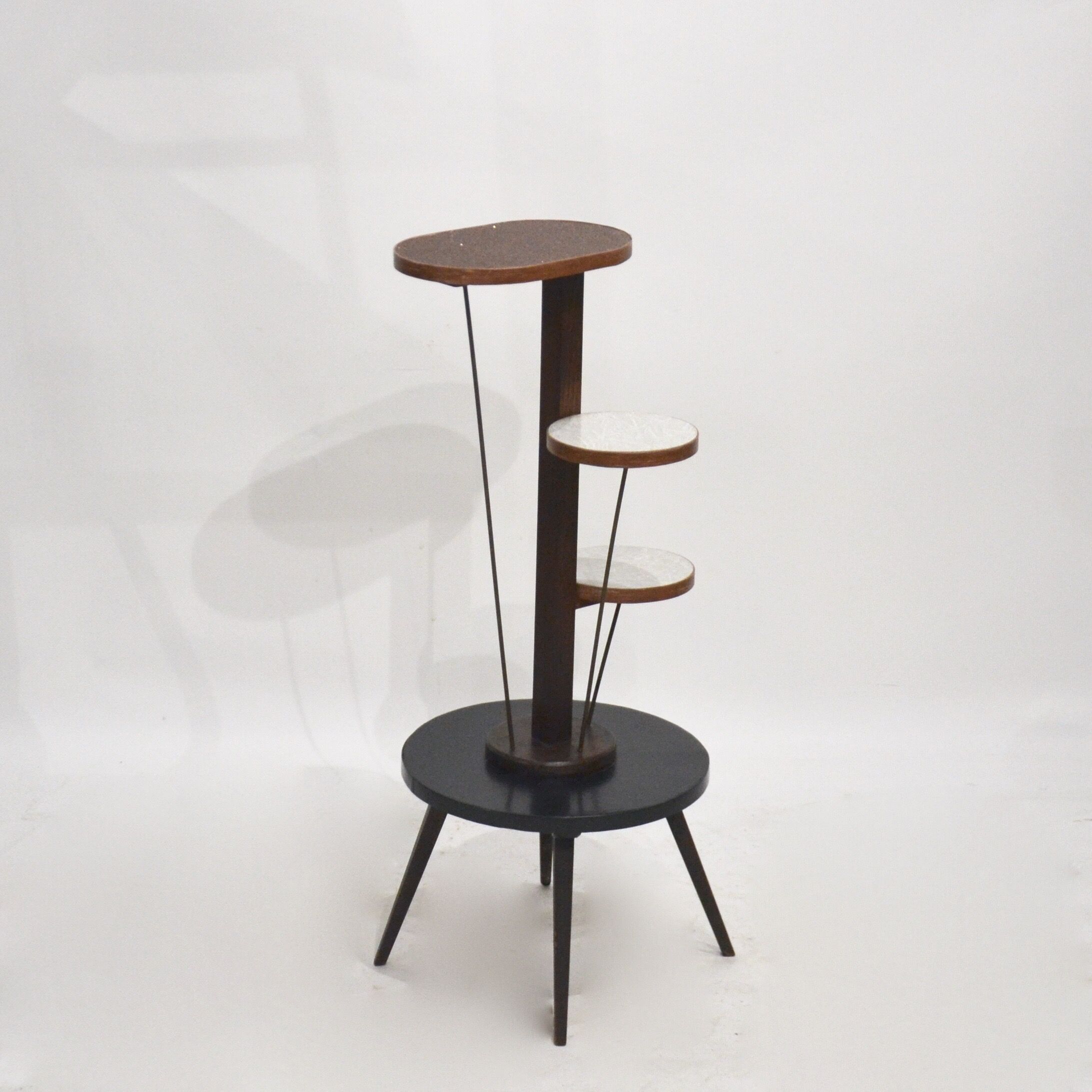 Side table wearing plants glitter