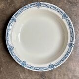Salins round hollow dish in blue ironstone, "Arbois Ennege" service