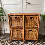 Rattan chest of drawers lockers