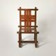 Ensemble de 6 chaises brutalistes uniques en teck et cuir