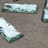 Beveled mirror glass - knife holders, bottle coasters