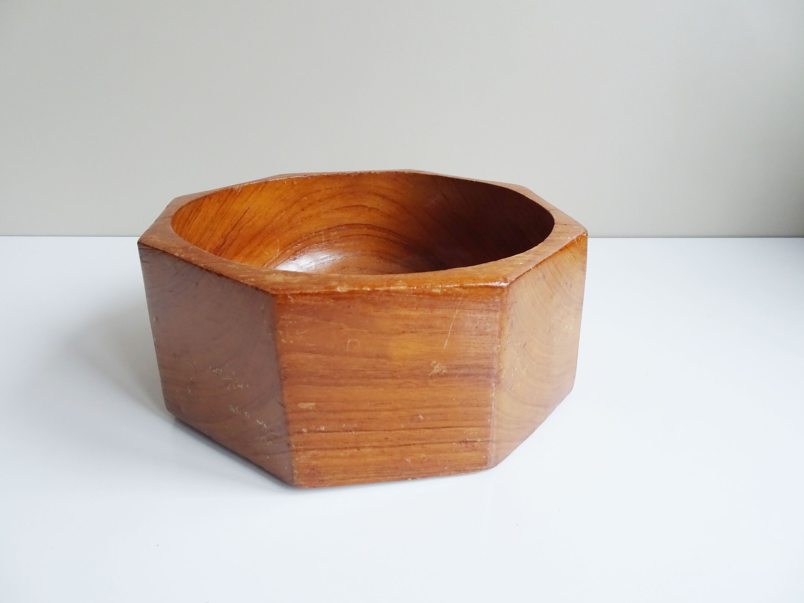 Teak bowl, octagonal, 1960s