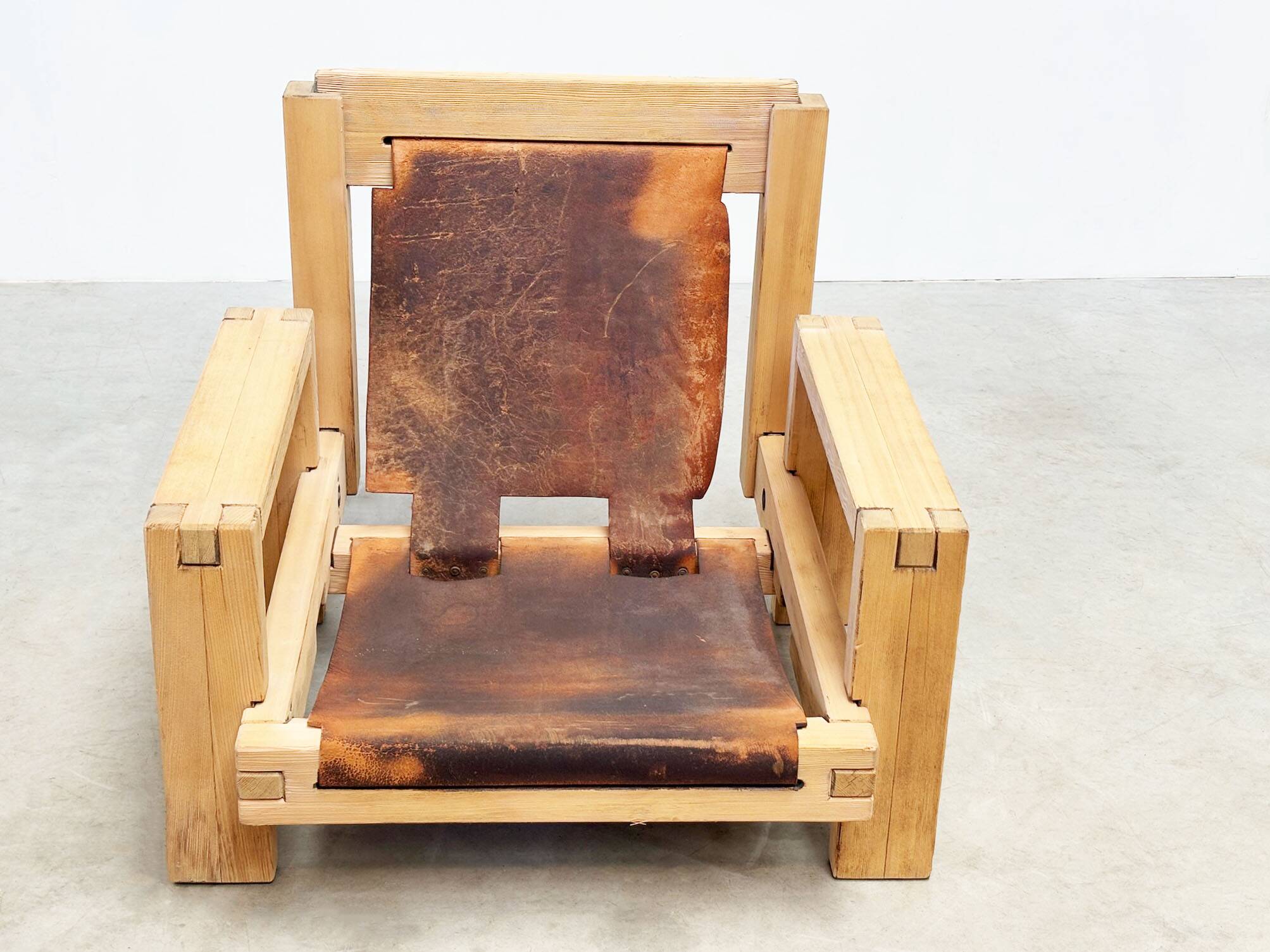 Set of two brutalist lounge chairs