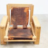 Set of two brutalist lounge chairs