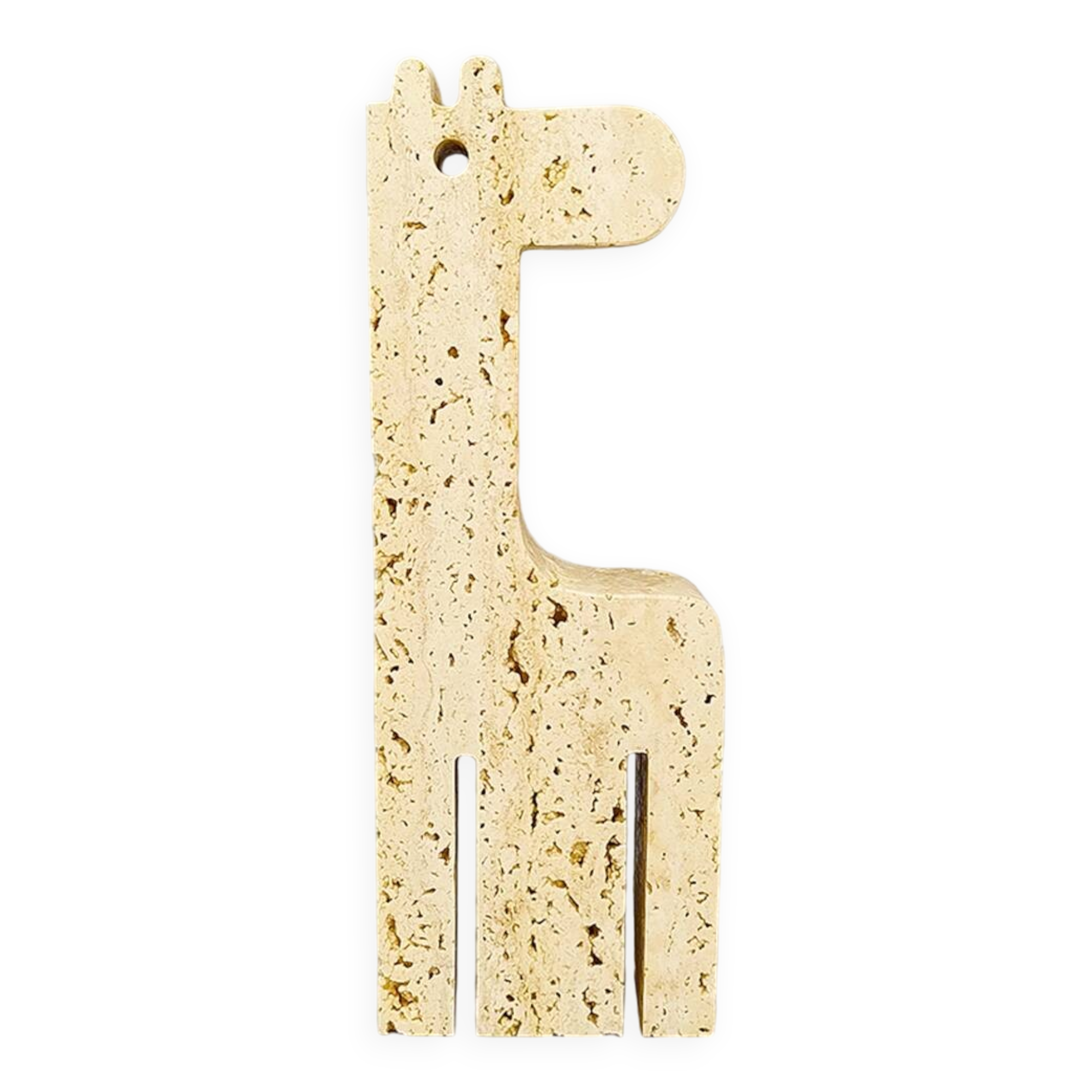 1970s Original Big Travertine Giraffe Sculpture by Enzo Mari for F.lli Mannelli