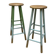 Pair of pine bistro stools