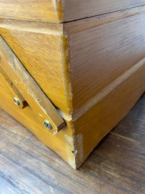 Wooden sewing box